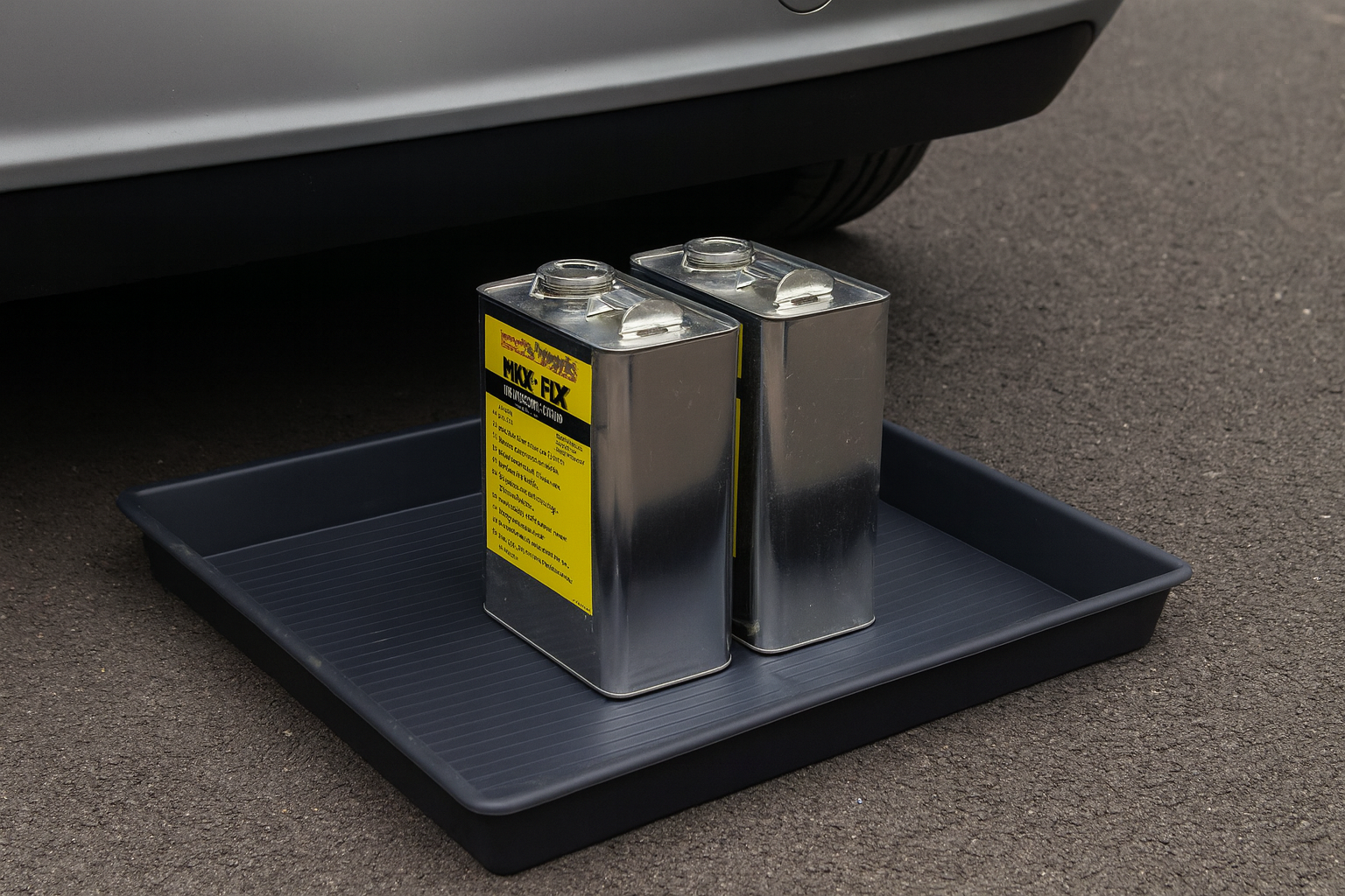 Heavy-Duty 100 Litre Oil Drain Pan UK Professional Low-Profile Fluid Catch Tray