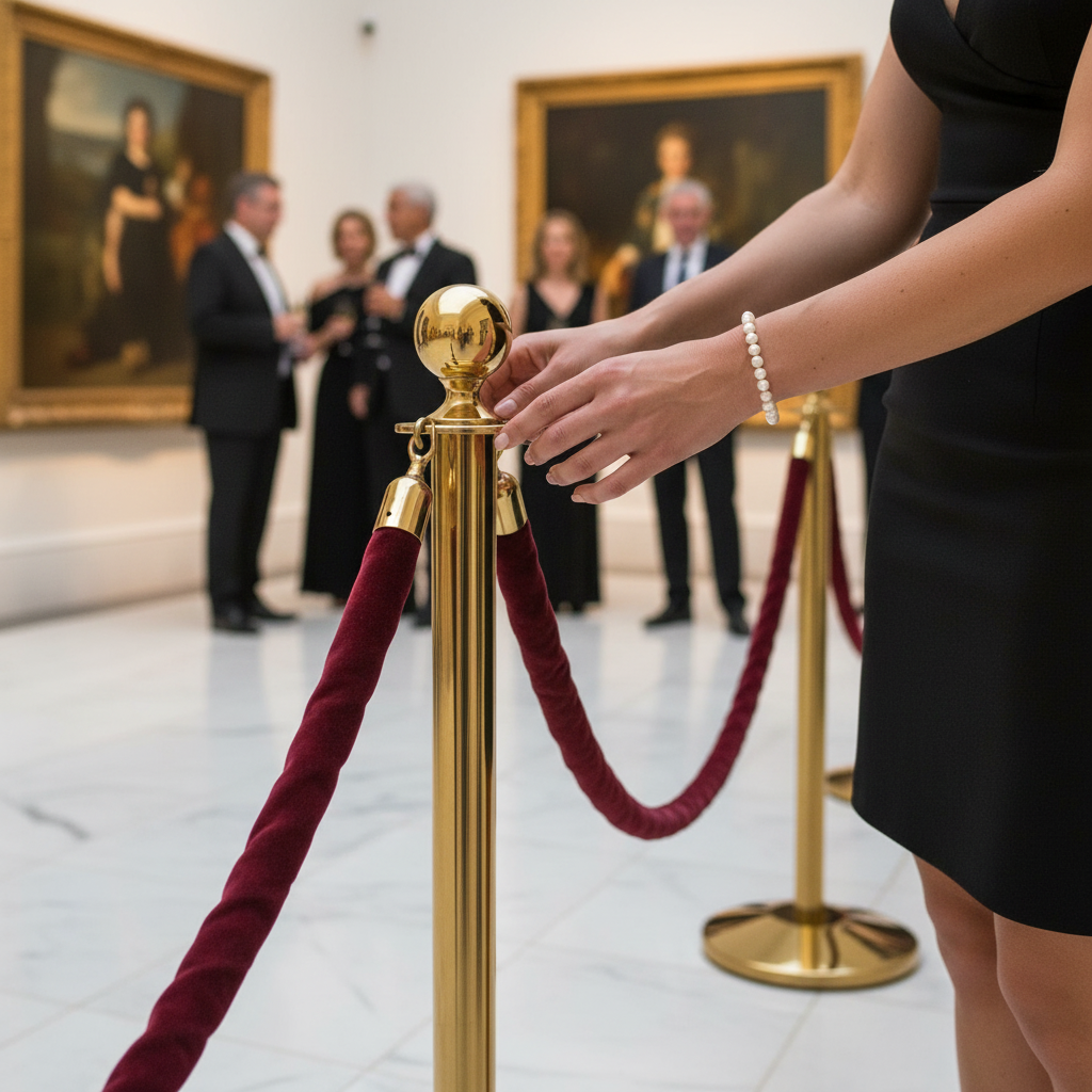 Premium polished brass ball top for rope barriers UK - professional crowd control accessory