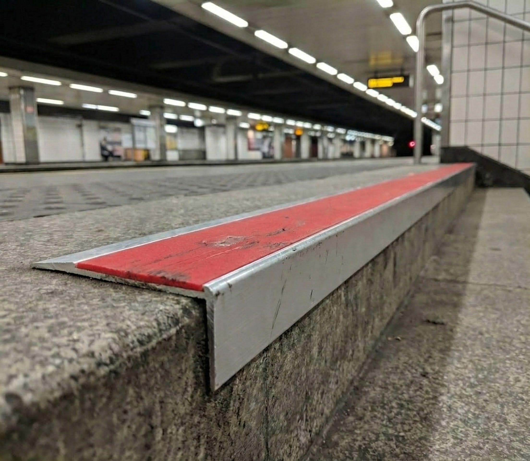 DDA Anti-Slip Aluminium Stair Nosing with high-contrast insert for UK facilities