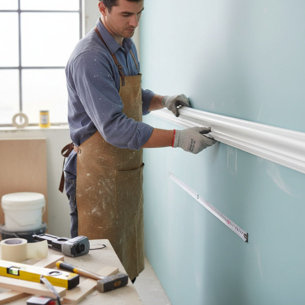 2.4m White Painted Dado Rail 20mm x 69mm for Flooring