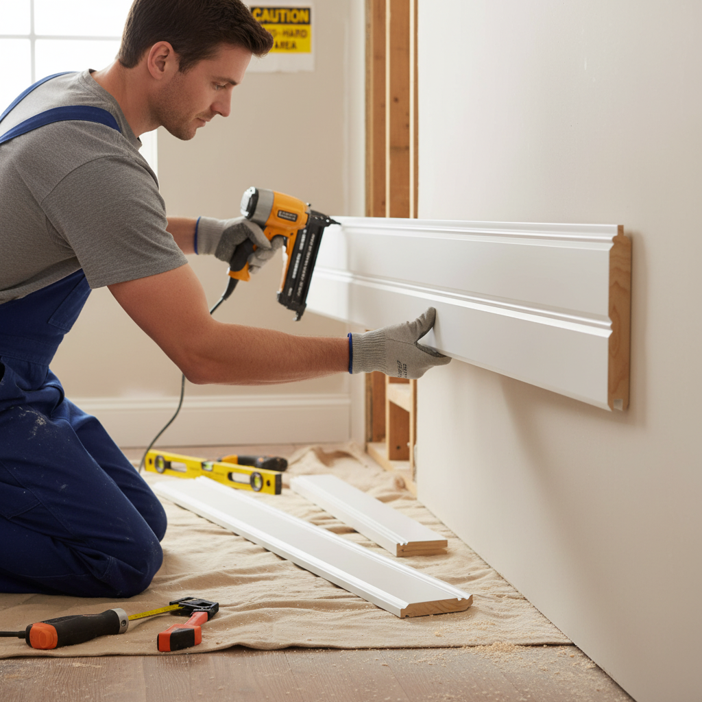 White Painted Tongue and Groove Wainscoting Panel Mouldin...