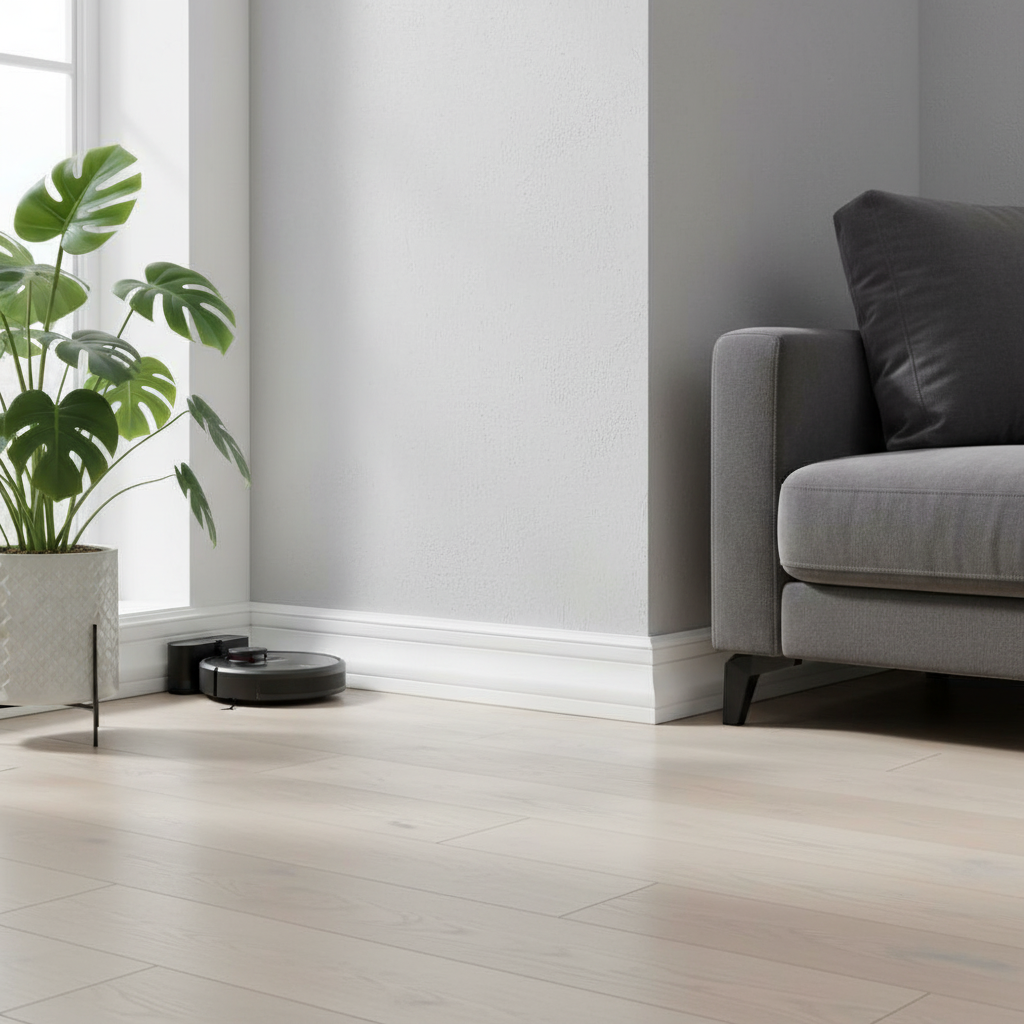 White Painted Ogee Skirting Board - 2.4m Length, 17.5mm T...