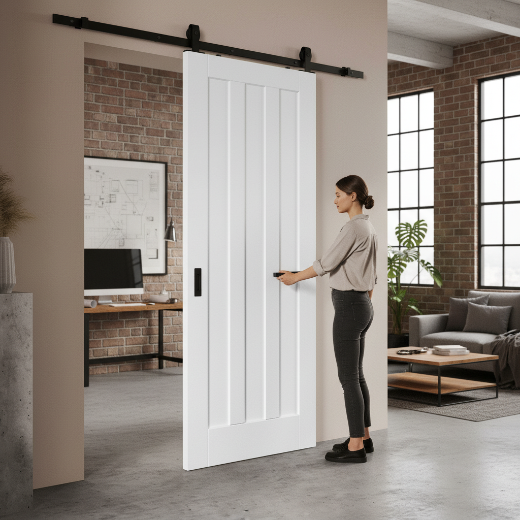 Internal Sliding Door with Three-Panel Design