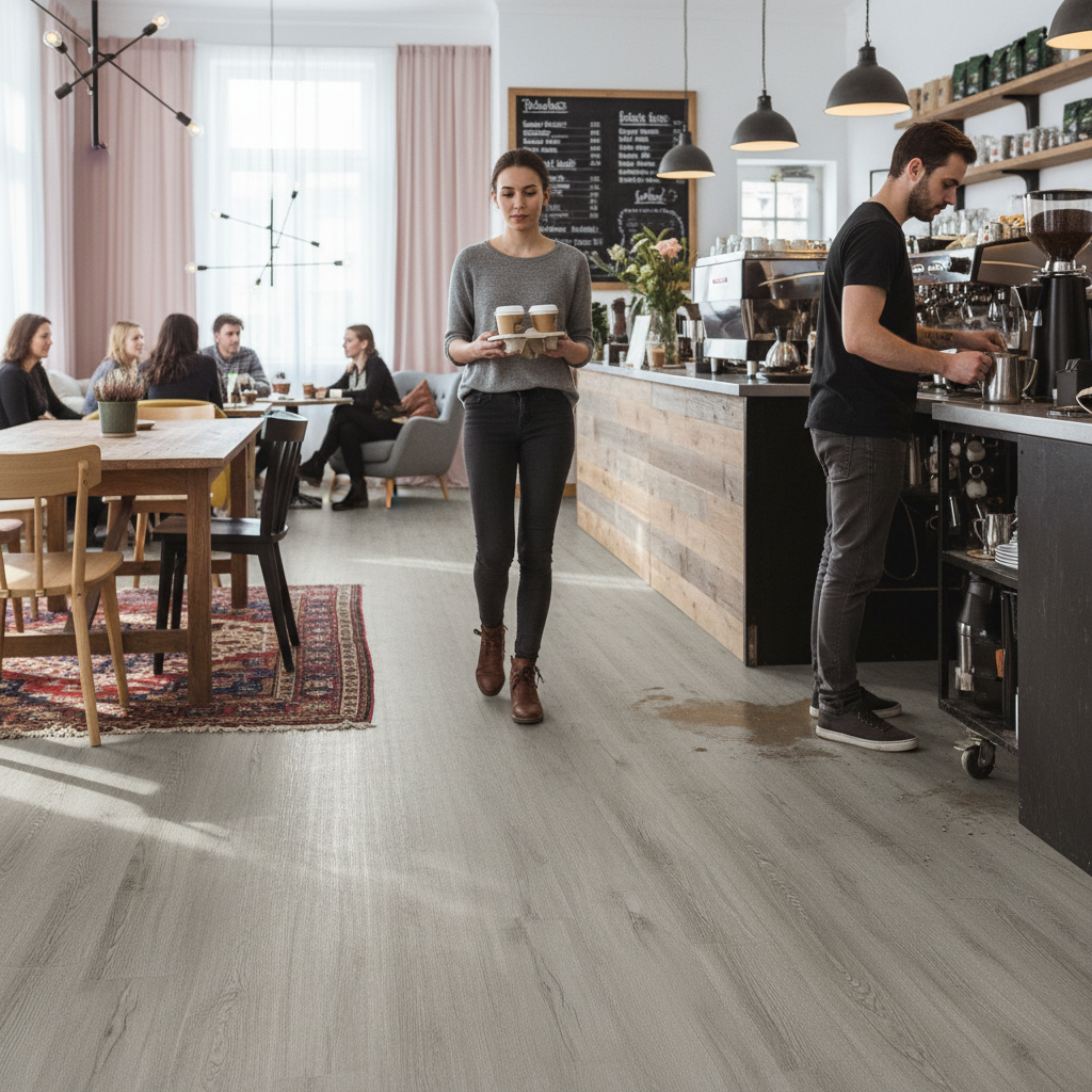 Premium 6mm Rigid Core Vinyl Flooring with Waterproof Surface and Click Fitting System for Elegant Interiors