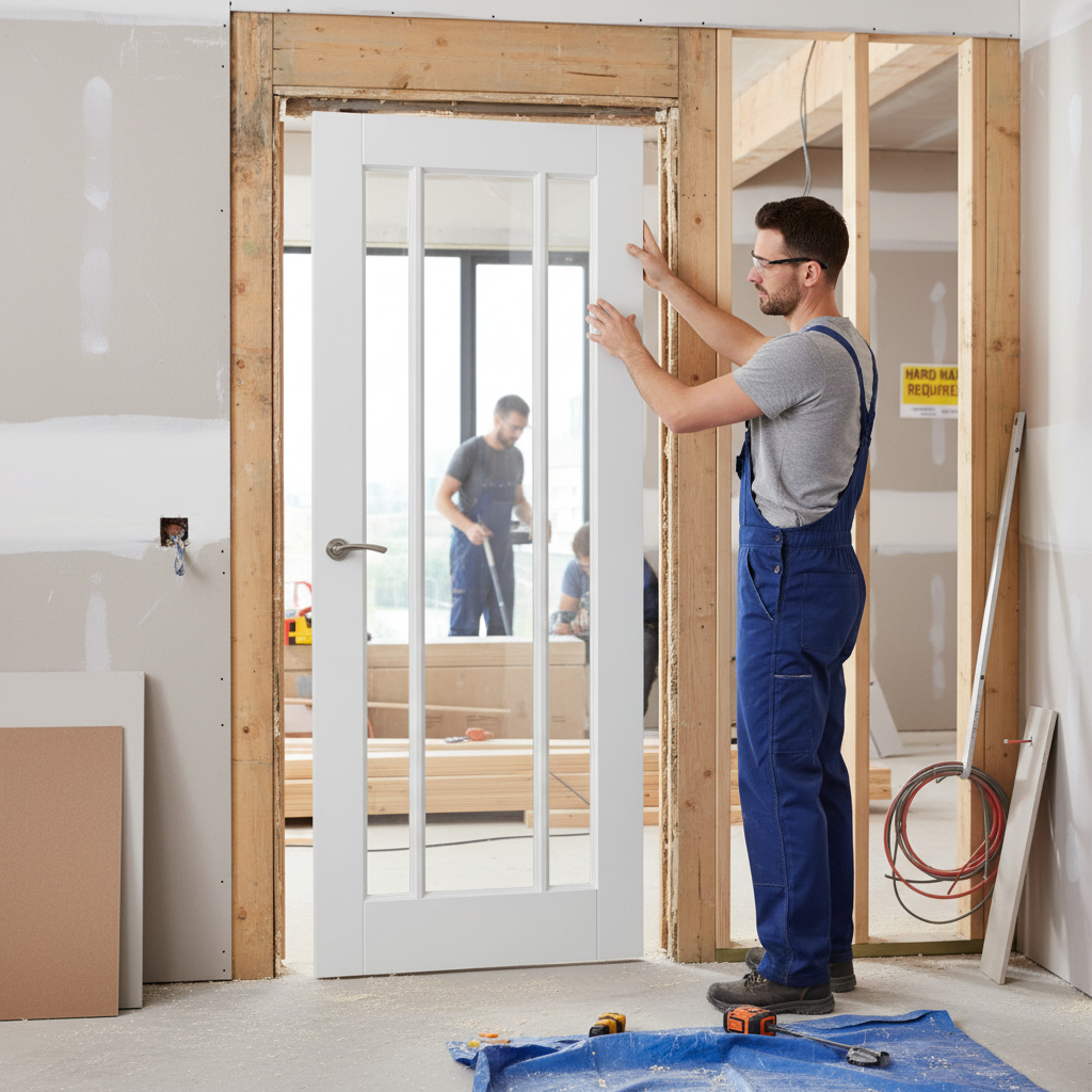 Internal Primed Toledo 3 Light Clear Glass Door