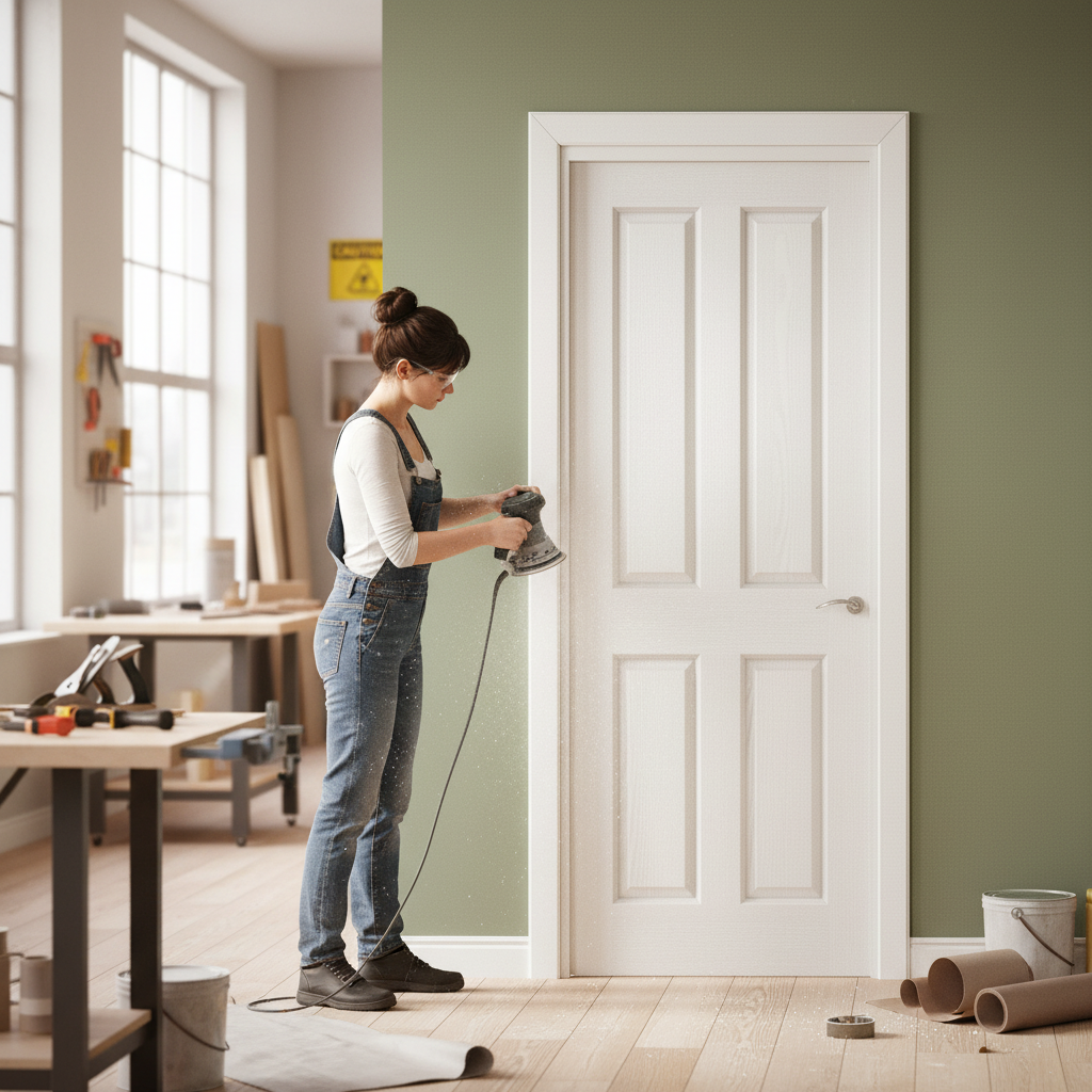 Internal White Textured 4 Panel Square Top Door - Fully F...