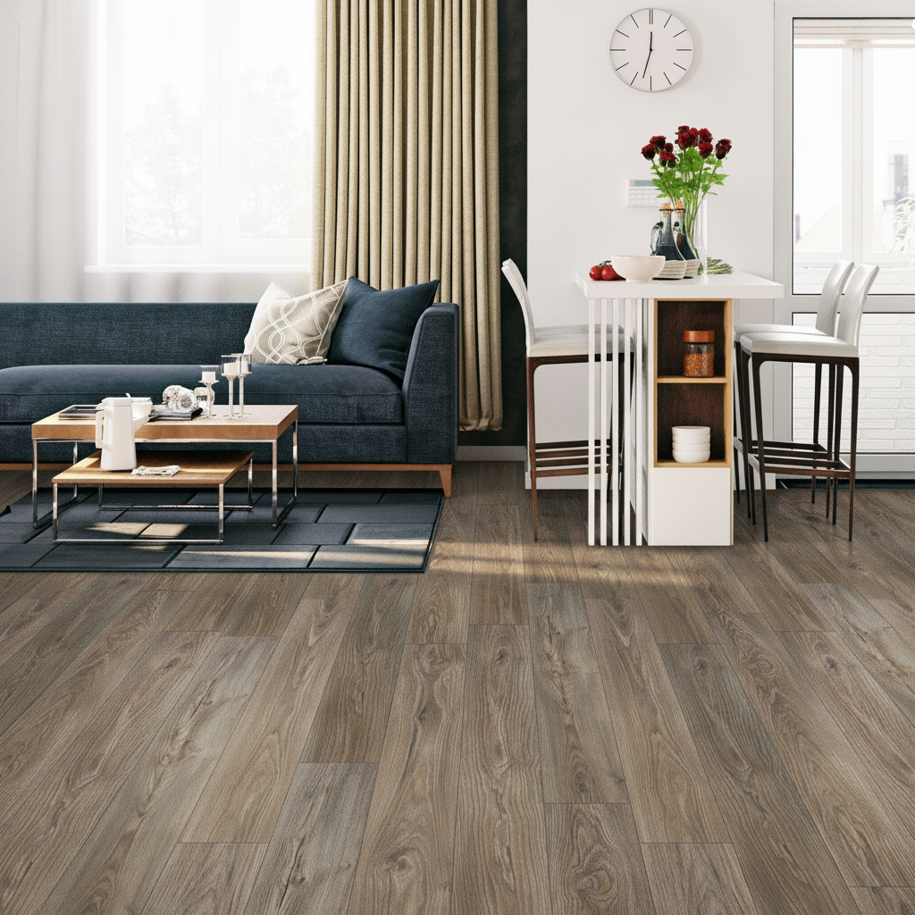 8mm Embossed Laminate Flooring in Twilight Oak Color - Wa...
