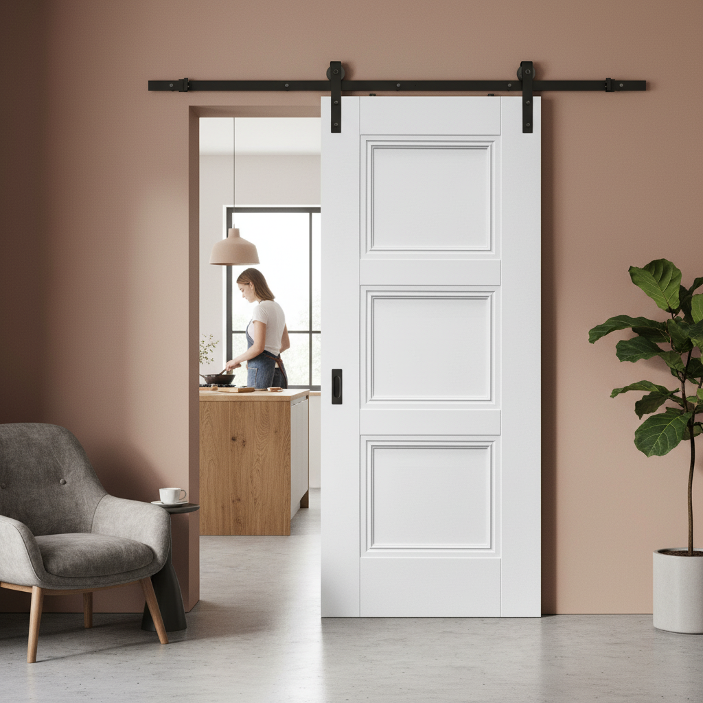 Internal White Primed Elegance Sliding Door Set