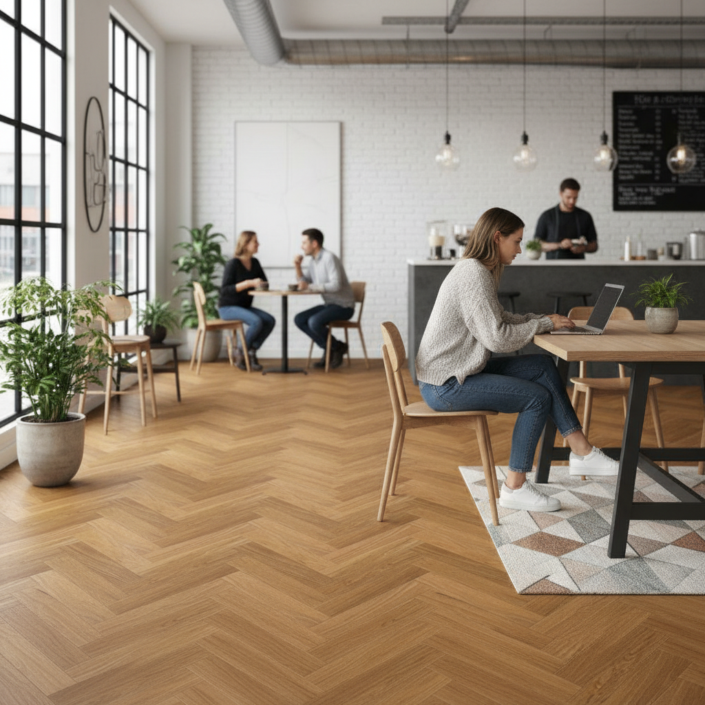 Natural Brushed Oak Herringbone 14mm UV Oiled Engineered ...