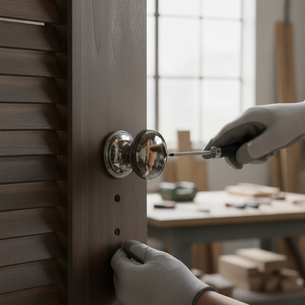 Premium Victorian Style Louvre Door Knob with Polished Chrome Finish and Matching Fixings