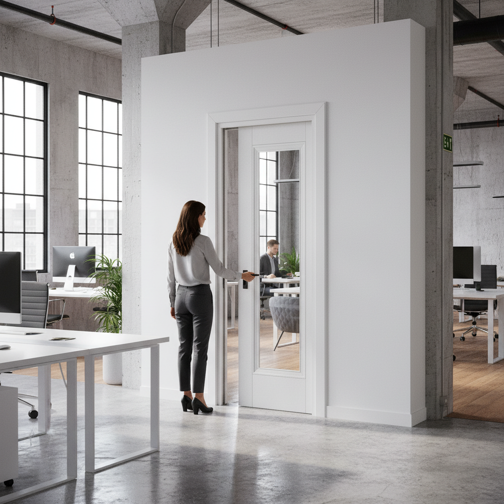Internal Pocket Door Set with Clear Glass Panel