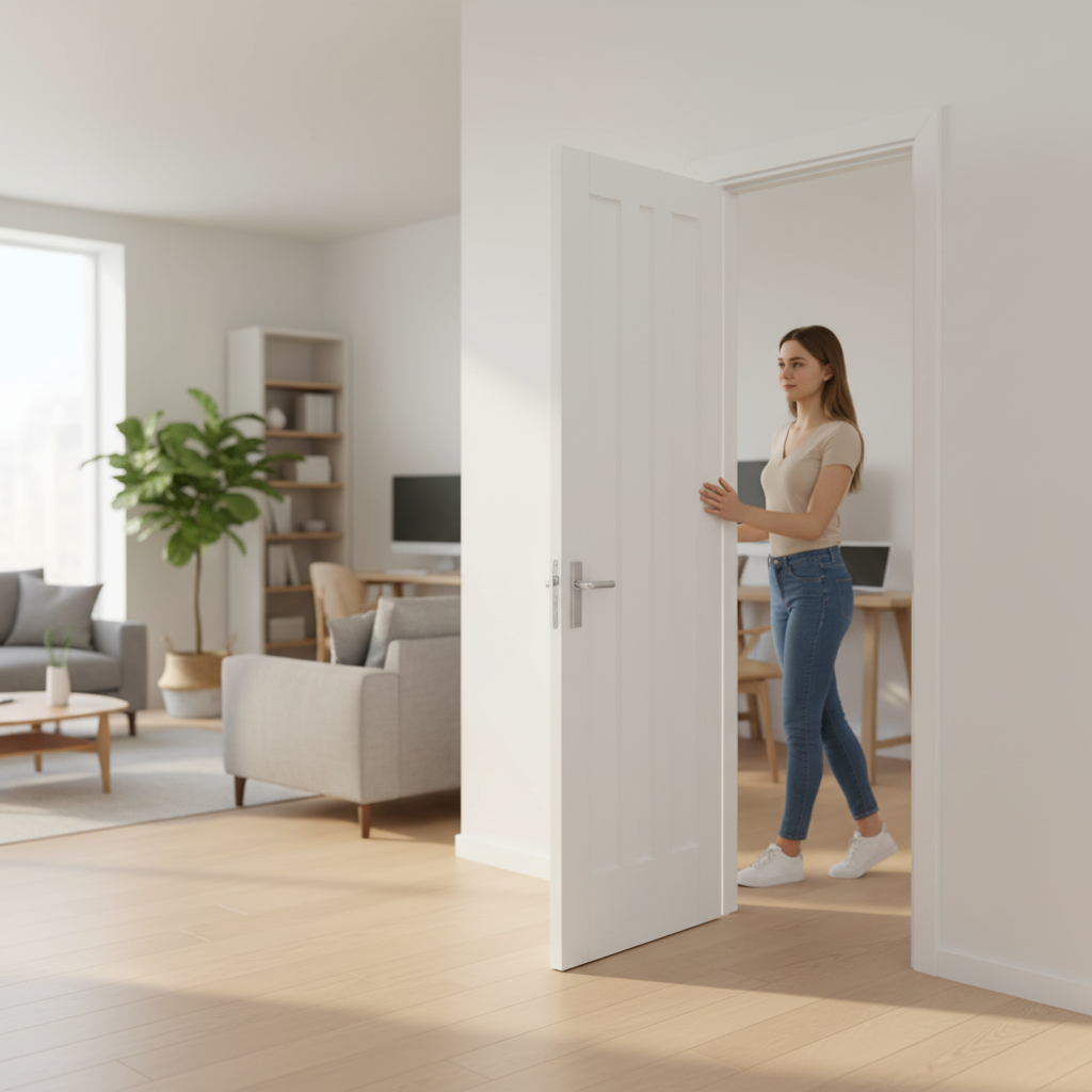 Premium Internal Primed 3 Panel Vertical Door - Durable, Sleek Design Ready for Custom Finish
