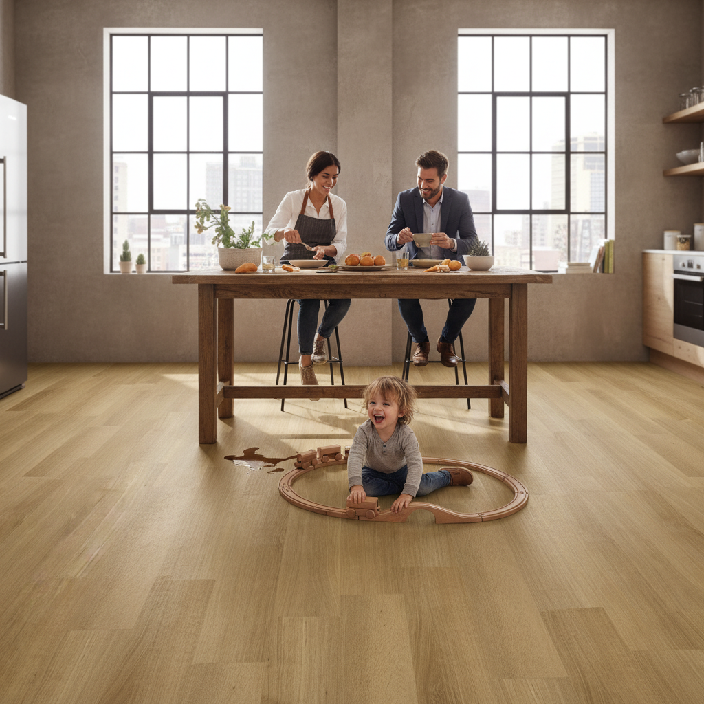 5mm Embossed Purecoat Rigid Core Vinyl Flooring