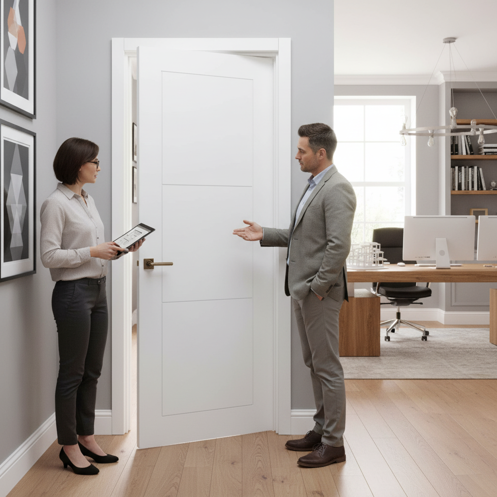 Premium Made-to-Measure Internal 3 Panel Door - White Primed with Semi-Solid Core for Custom Sizes
