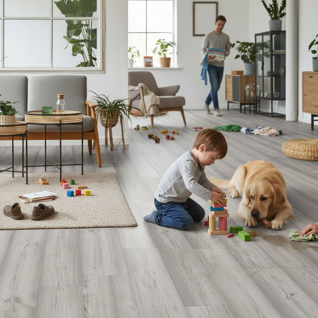 8mm Laminate Flooring with Bevelled V-Grooved Edges