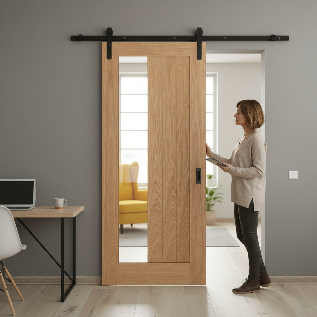 Oak Internal Unfinished Sliding Door Set