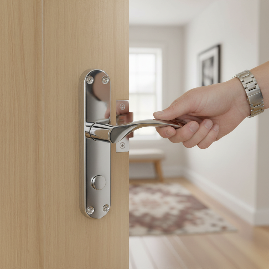 Lever on Backplate Handle Set - Polished Chrome Finish