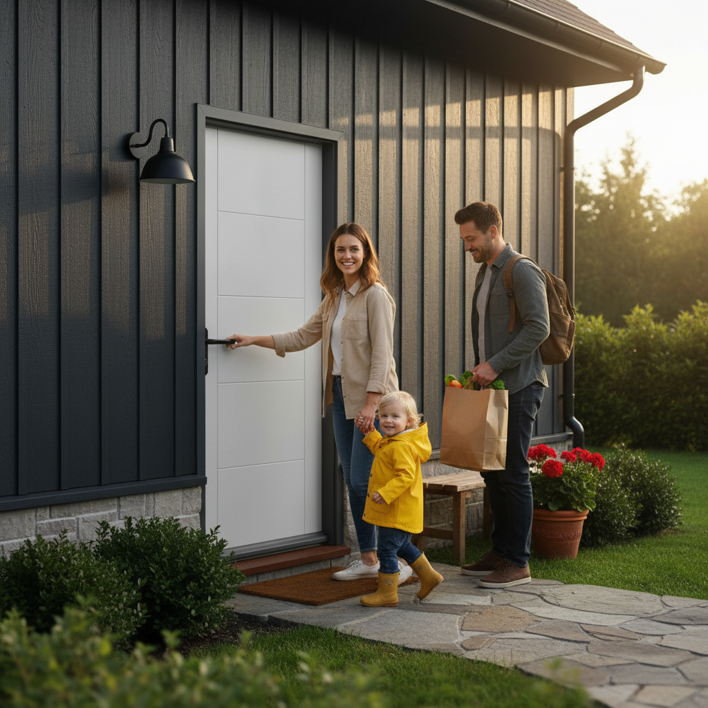 External White Painted Composite Solid Door