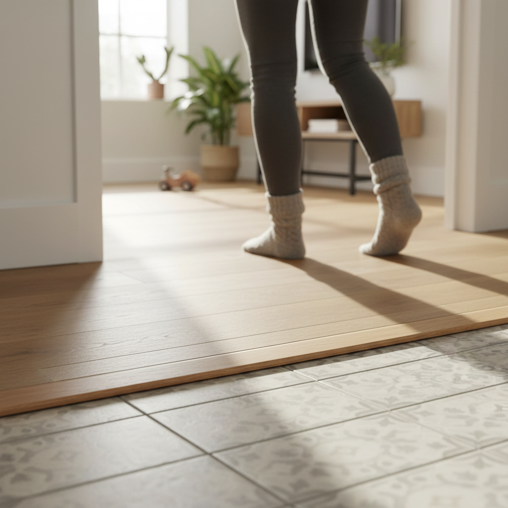 Professional Unfinished Oak Flat Connecting Profile Door Bar - 900mm Length for Seamless Floor Transitions