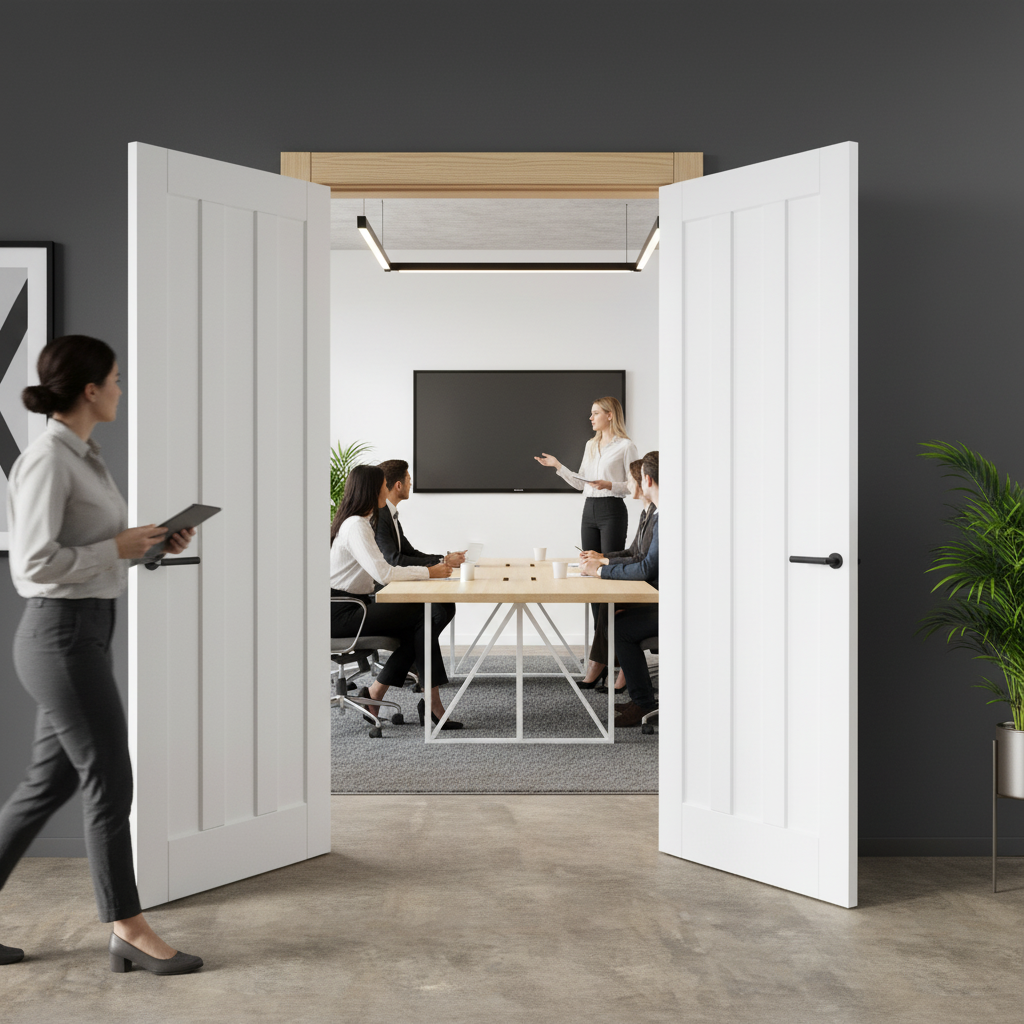 Internal White Primed 3 Panel Pair Door