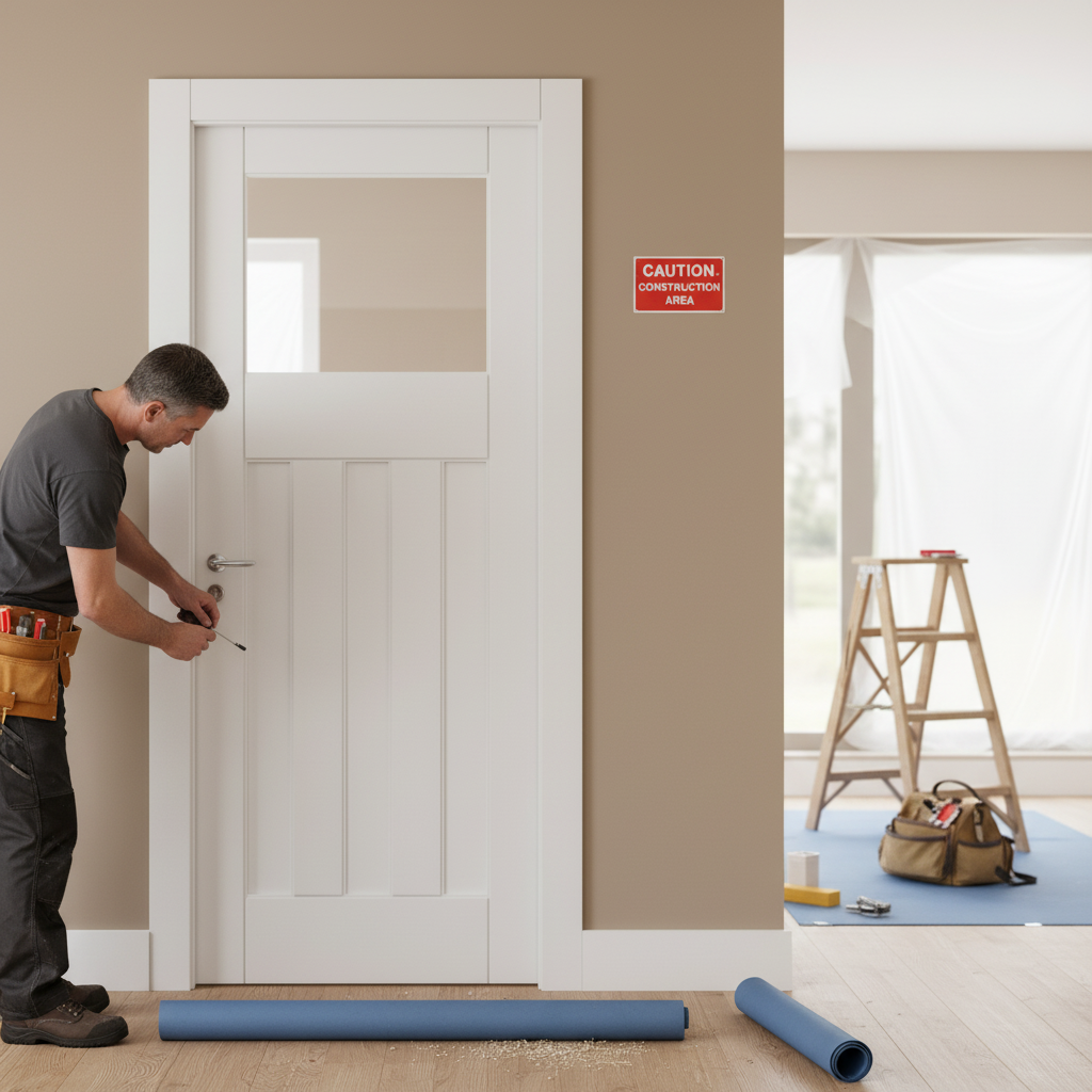 Internal Primed Deco Clear Glass Door - Elegant 1 Light D...