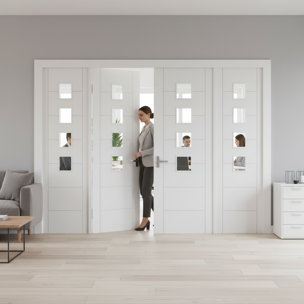 Internal Clear Glass Sidelight Room Divider Set