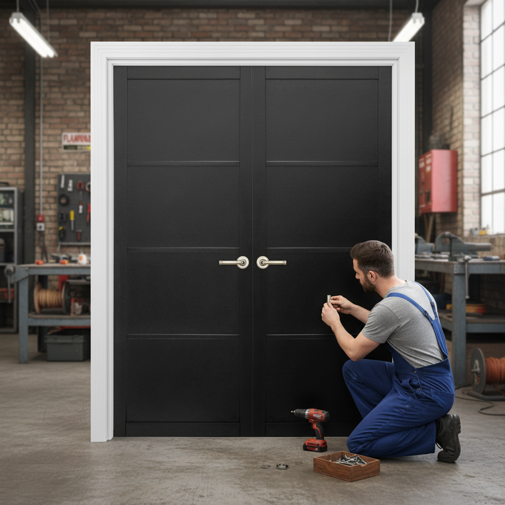 Fully Finished Industrial Studio 4 Panel Pair Door