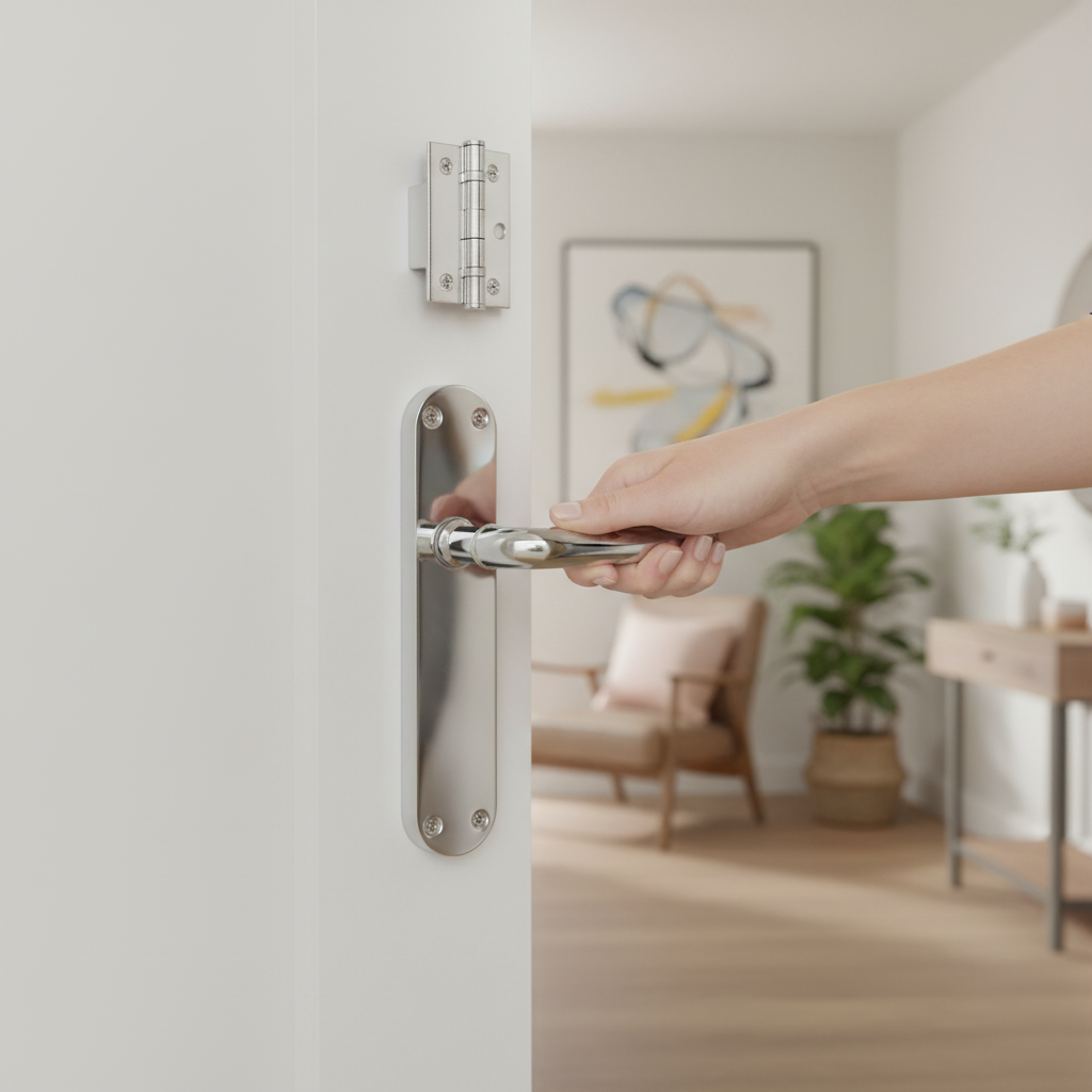 Lever on Backplate Door Handle Set - Polished Chrome Finish