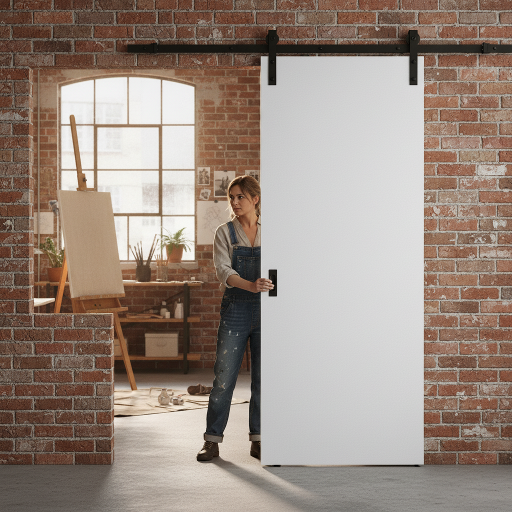 Internal Flush Sliding Door Set - White Primed Finish