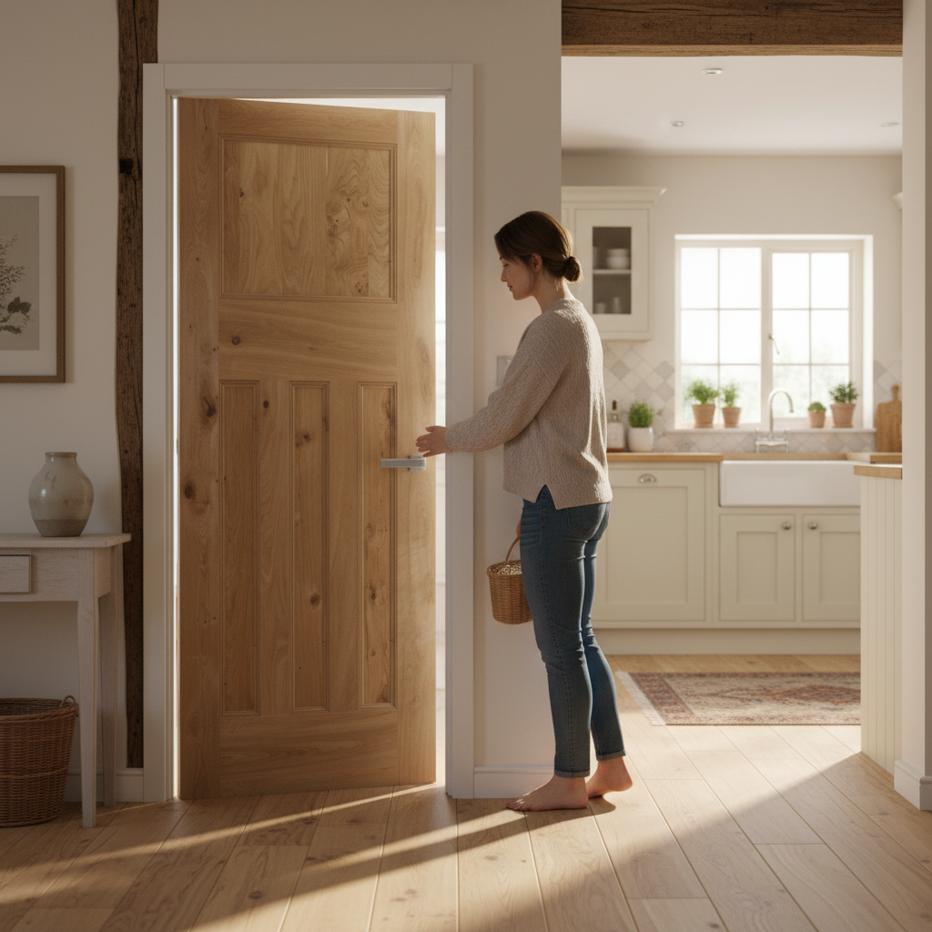 Internal Rustic Oak Fully Finished 1930's DX Door - Ideal