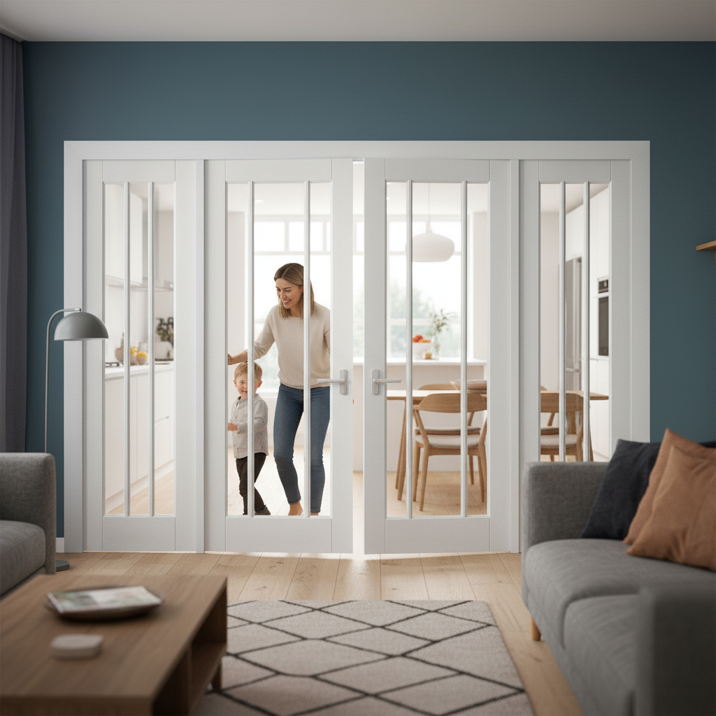 Internal Room Divider Set with 3L Clear Glass Panels