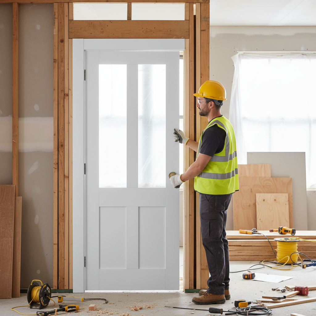 Internal Primed Flat Victorian Shaker Door