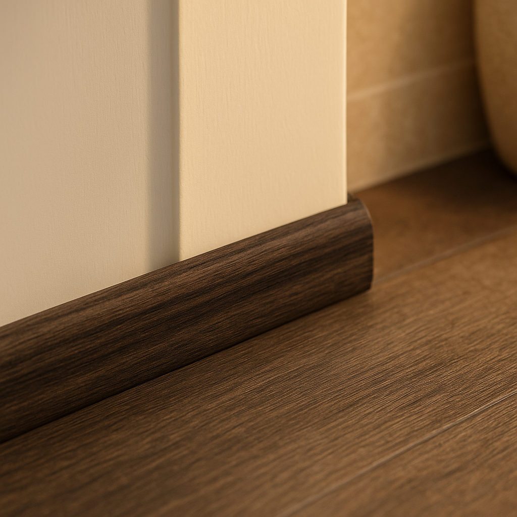 Walnut Laminate Scotia Beading 2400mm x 18mm for Elegant Finishing - detail view