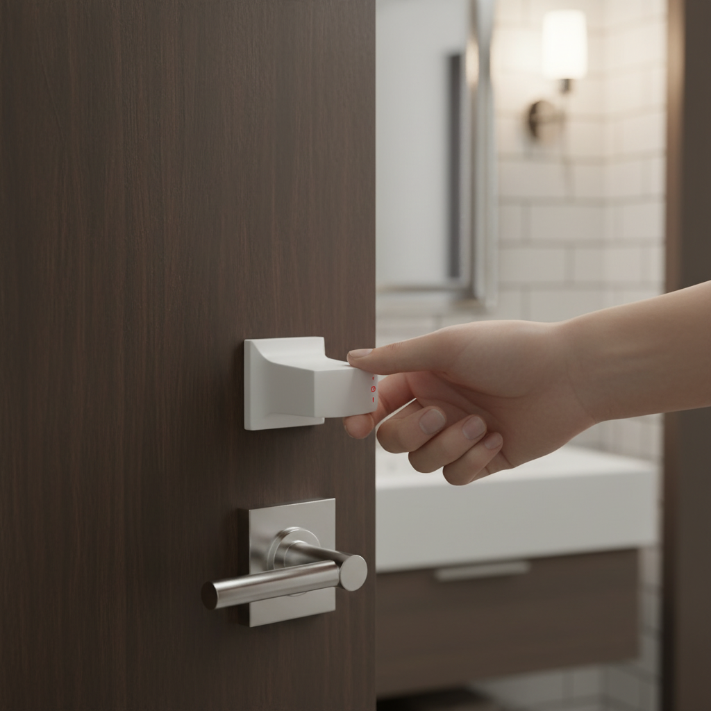 Premium Square WC Thumbturn Lock with Matt White Finish for Modern Interior Design