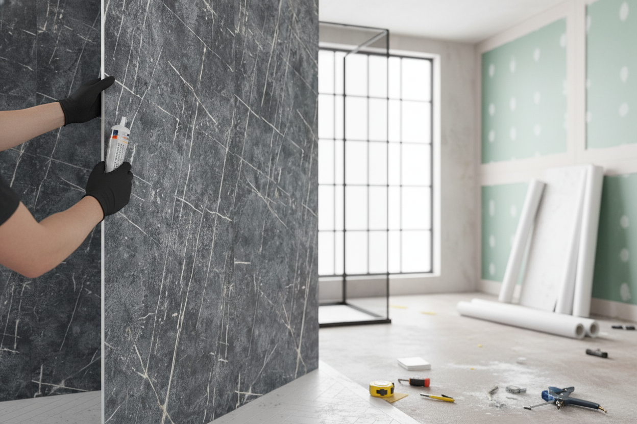 Waterproof Wall Panelling 2420 x 1200mm in Elegant Blue