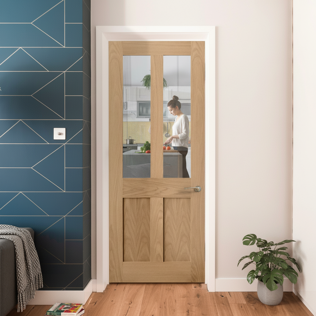 Unfinished Internal Victorian Shaker Door with 2 Panels