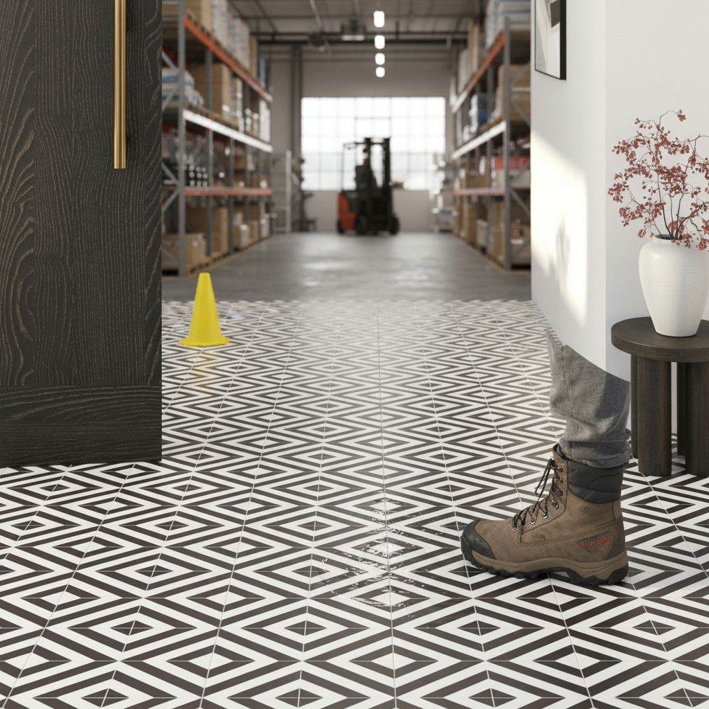 Water-Resistant 8mm Laminate Flooring in Retro Black