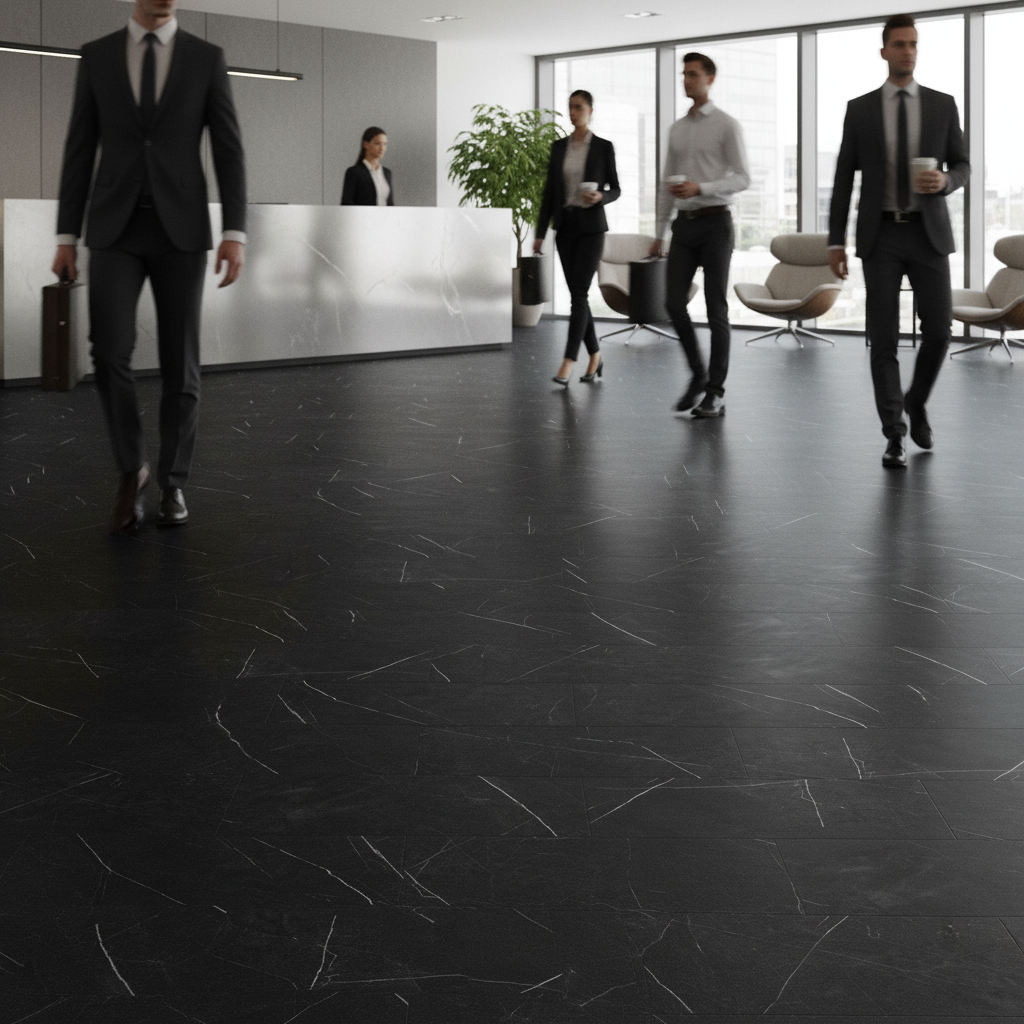 5mm Embossed Purecoat Rigid Core Vinyl Flooring in Black ...