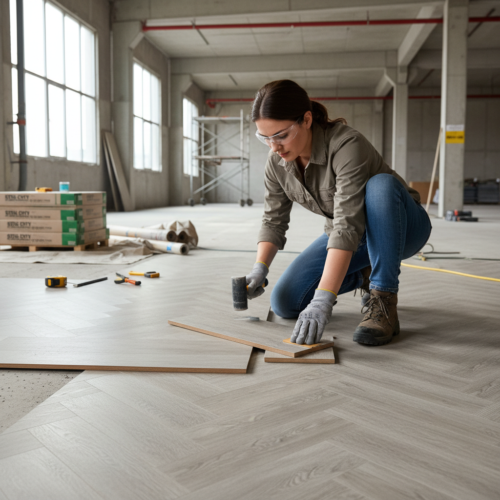 Premium Lifestyle SPC Herringbone 5.5mm Rigid Core Vinyl Flooring with Waterproof Surface and 0.55mm Wear Layer