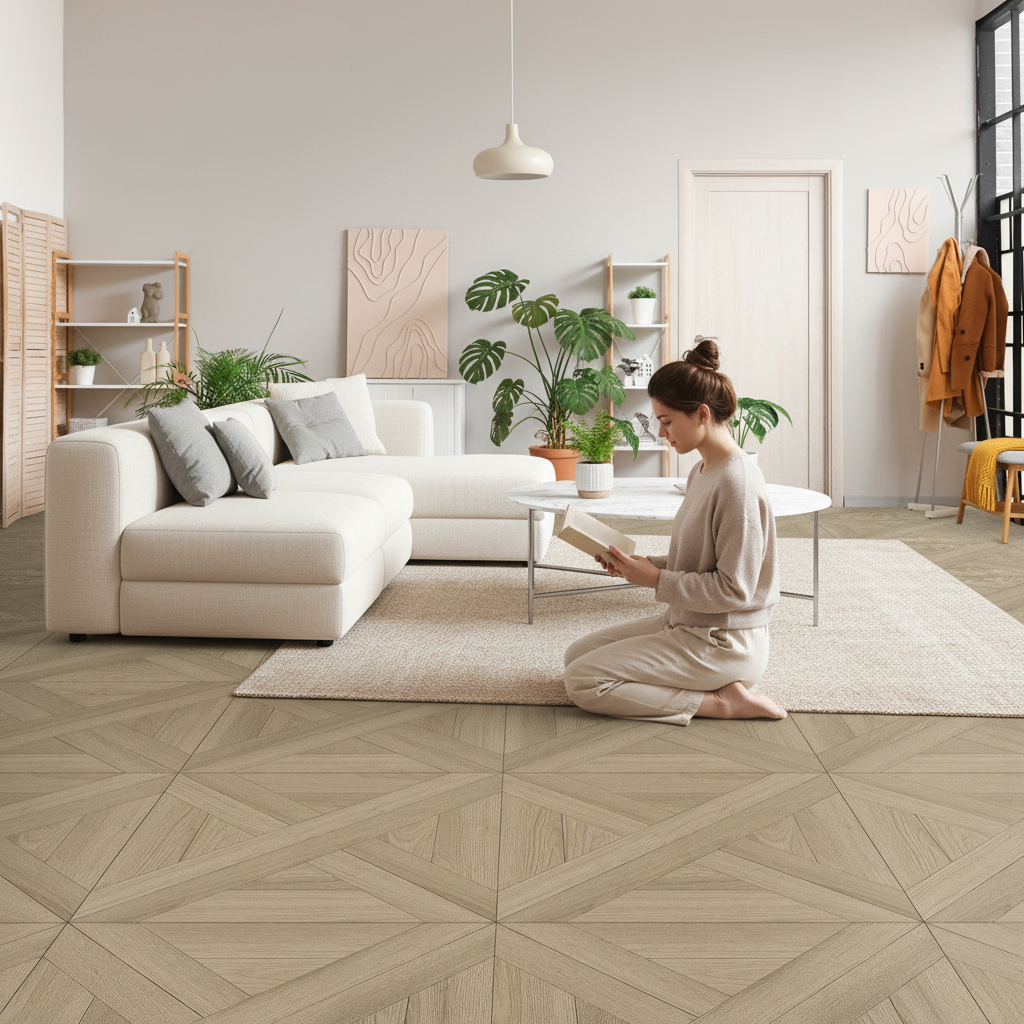 6.5mm Embossed Rigid Core Vinyl Flooring with UV Coating