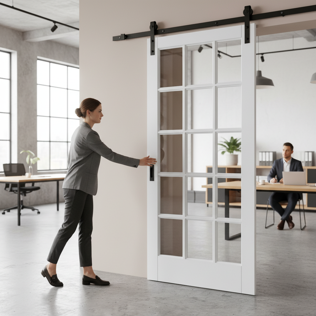 Internal Primed Clear Glass Sliding Door Set 15L - Elegan...