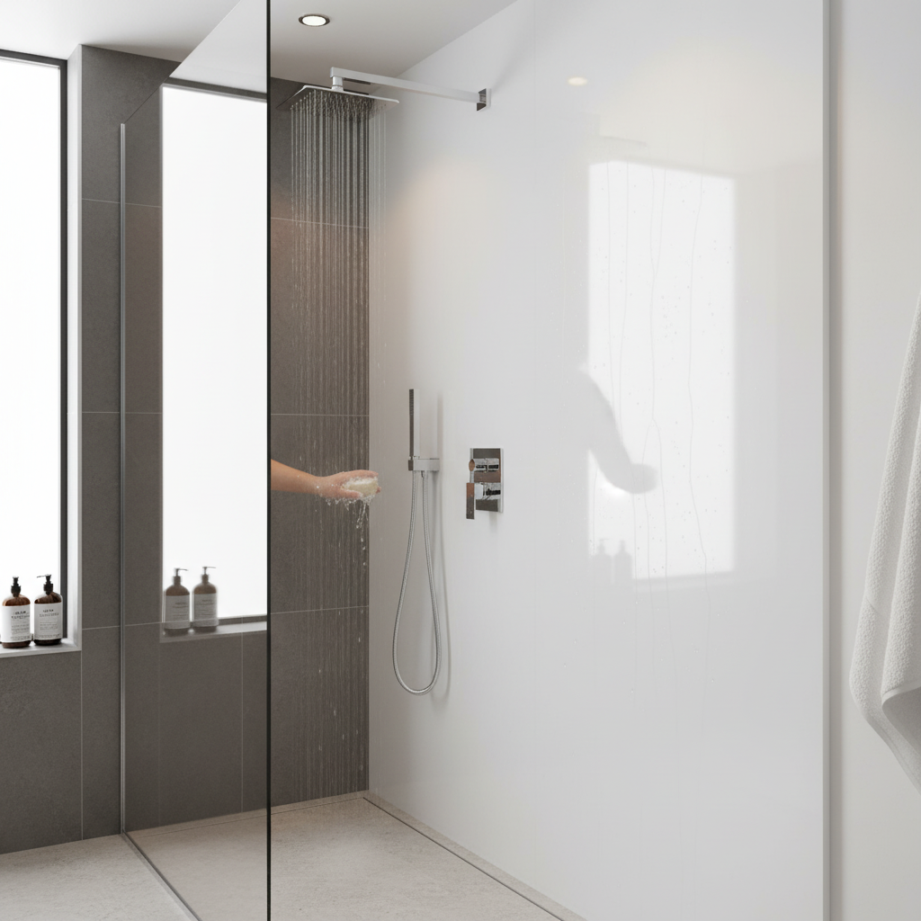 Gloss White Postformed Waterproof Wall Panelling 2420 x 1...