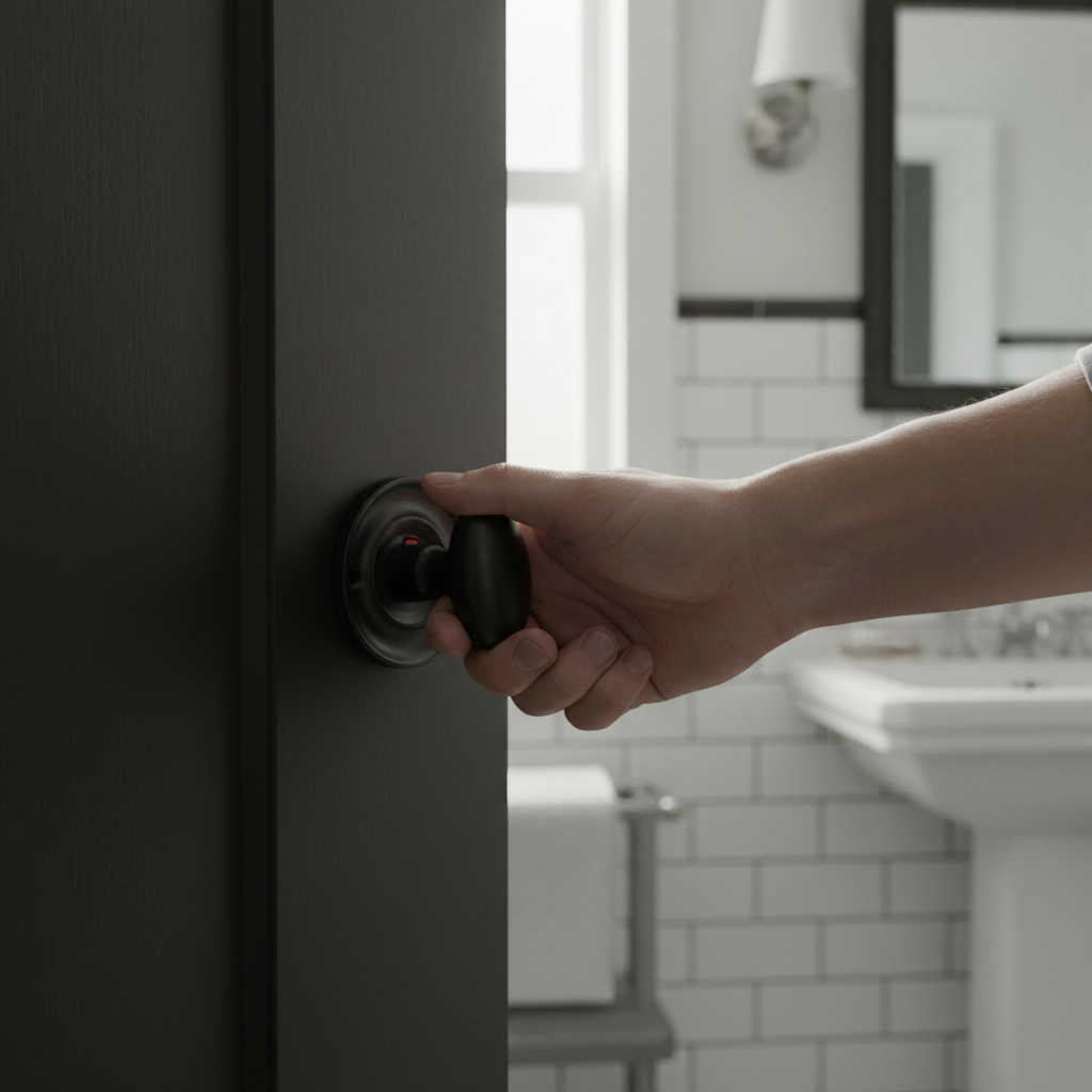 Solid Brass WC Turn and Release Knob in Matt Black Finish