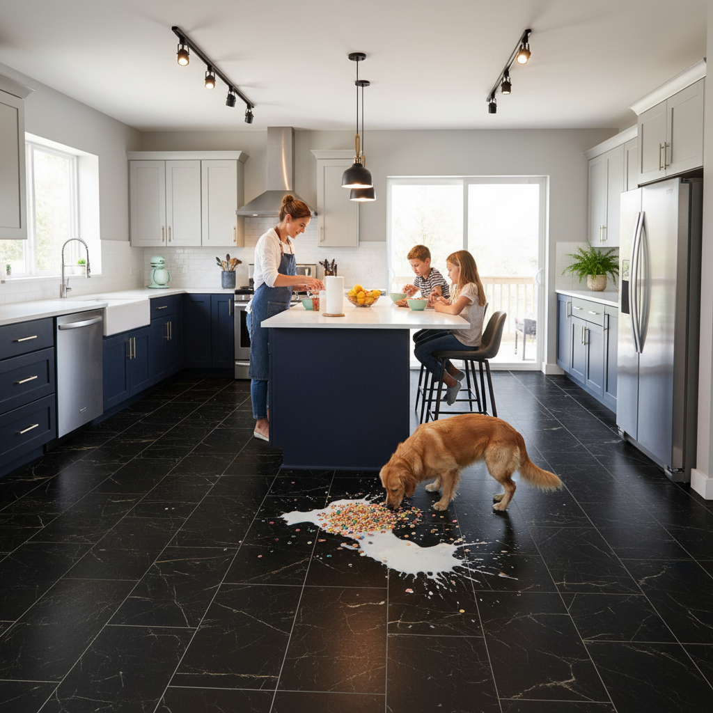 Premium 5mm Rigid Core Vinyl Flooring with Waterproof Surface and Valinge 5G-i Click Fitting System for Easy Installation