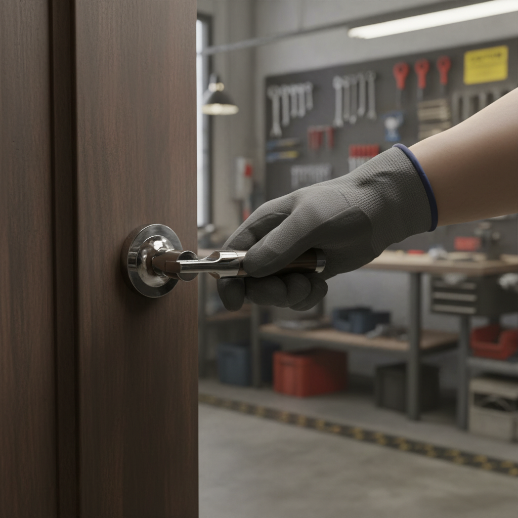 Round Lever Fire Door Handle Set with Two-Tone Finish and...