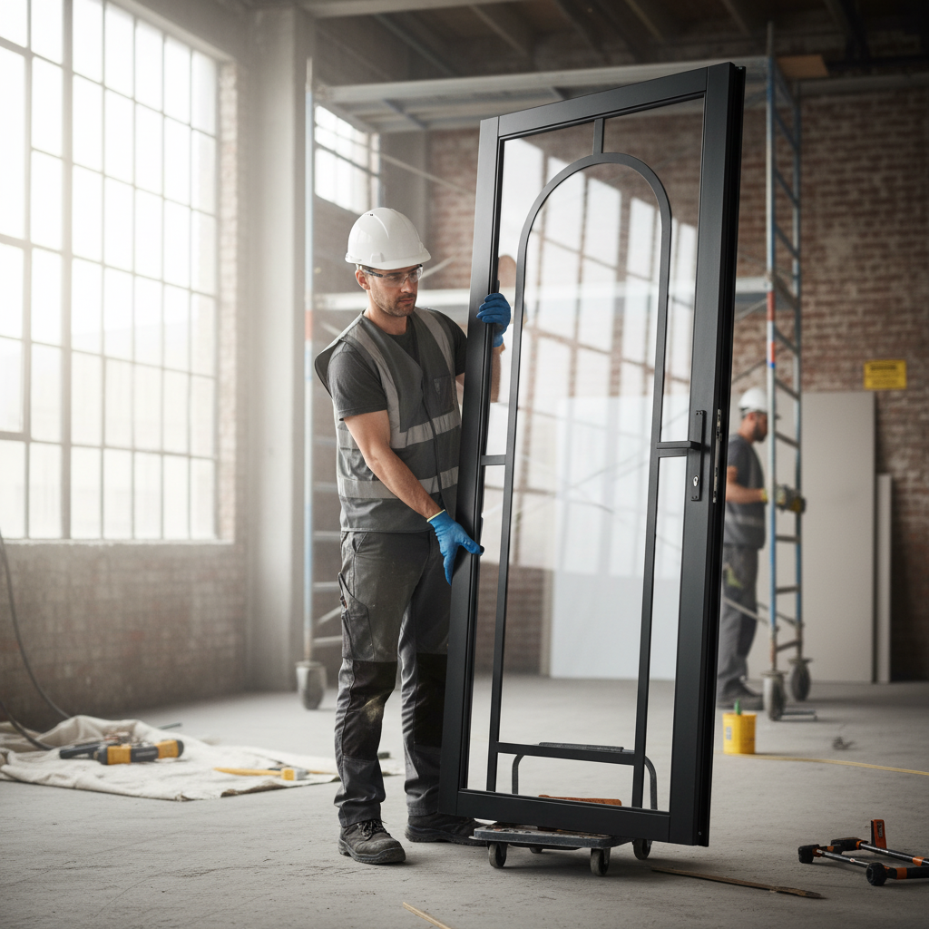 Internal Fully Finished 6 Light Arch Industrial Studio Door