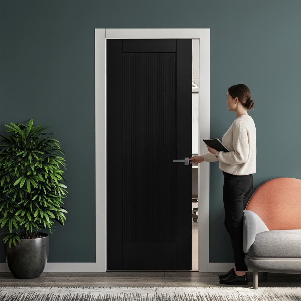 Internal Fully Finished Fluted Pattern 10 Panelled Door -...