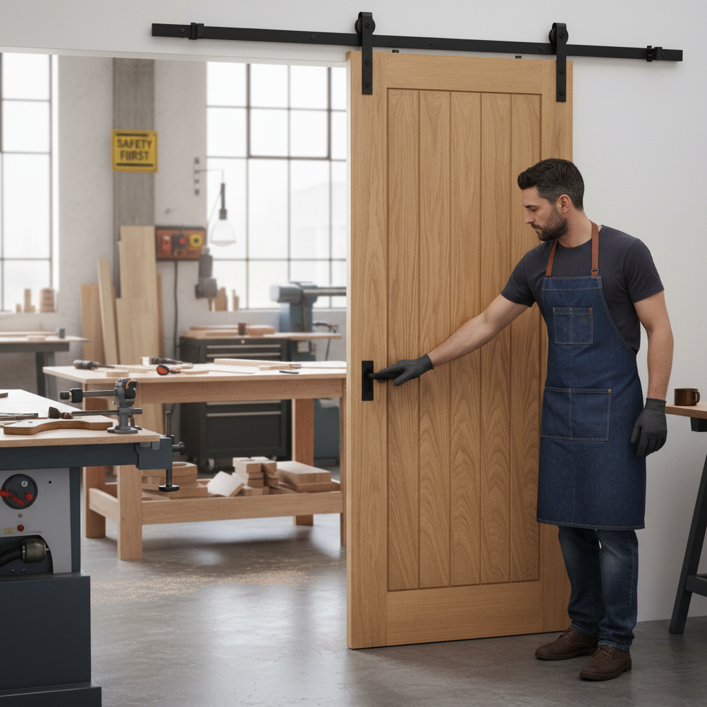 Oak Internal Fully Finished Sliding Door