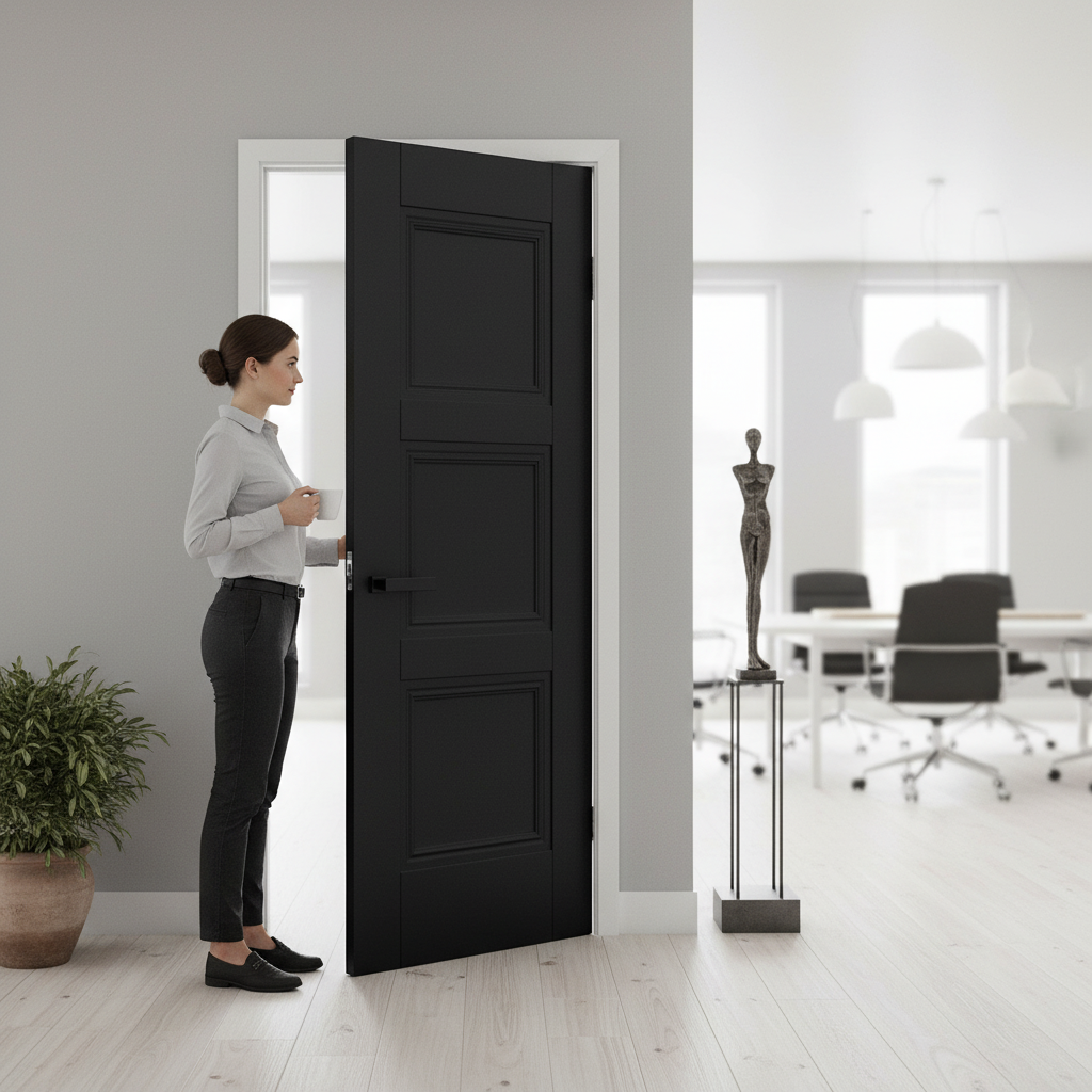 Premium Fully Finished Internal Elegance Door - Custom Made with Sleek Black Finish for Modern Spaces