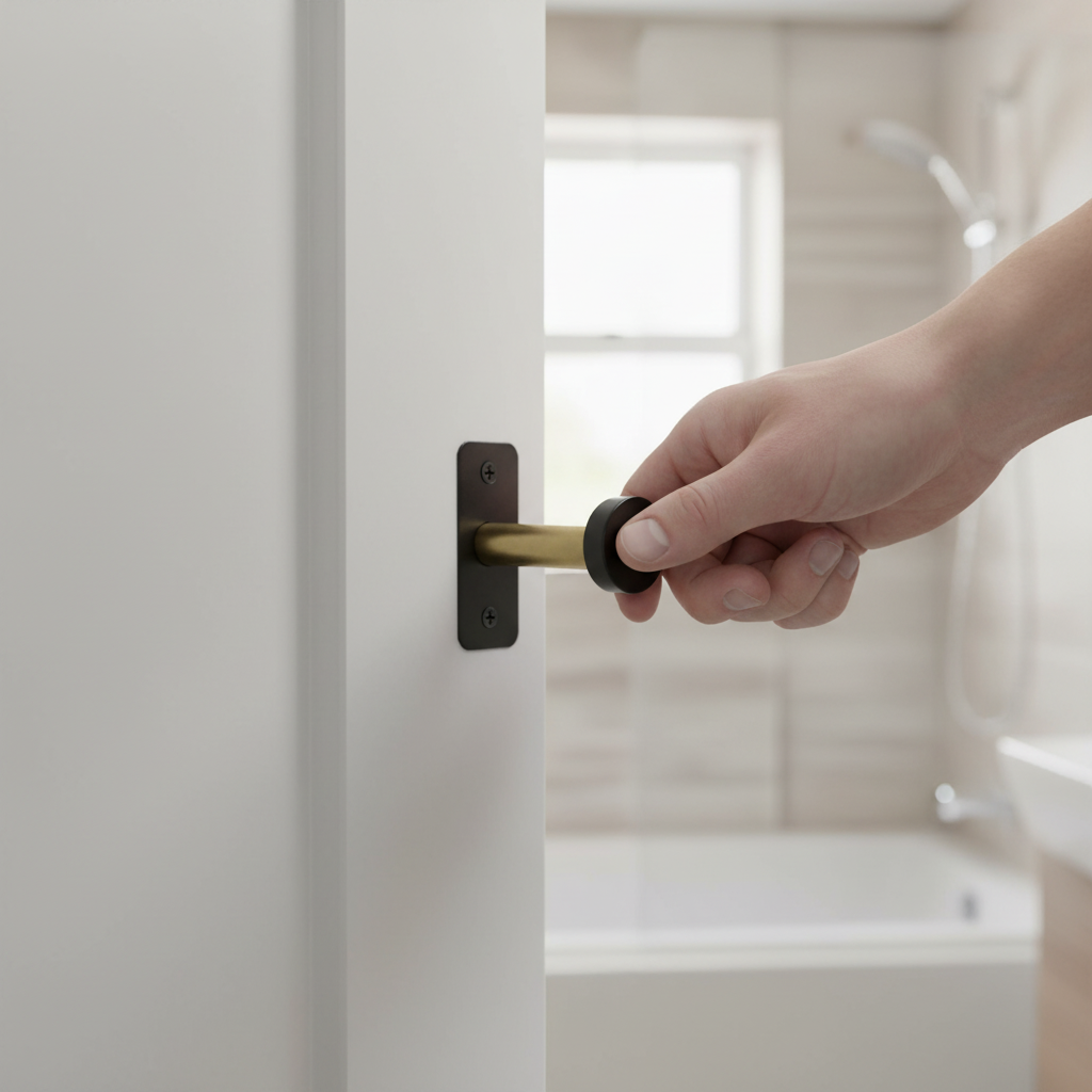 Premium 63mm (2.5'') CE Fire-Rated Bathroom Lock in Matt Black Finish for Enhanced Security and Modern Design